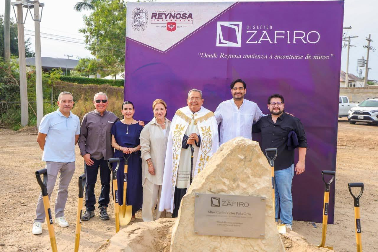 Colocó Carlos Peña Ortiz primera piedra del centro comercial Distrito Zafiro en Reynosa