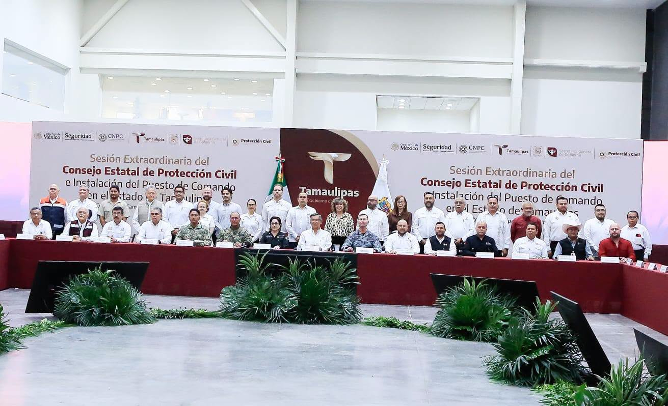 Instalan CNPC y Gobierno de Tamaulipas Puesto de Comando Interinstitucional para fortalecer la atención ante lluvias y ciclones
