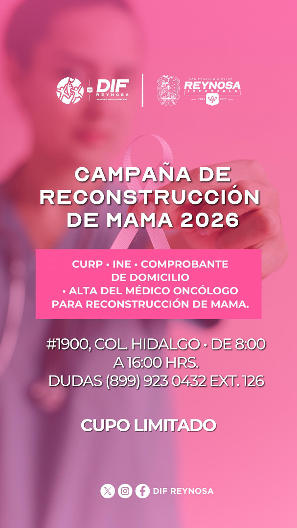 Llama DIF-Reynosa a Registrarse en Campaña de Reconstrucción de Mama 2026