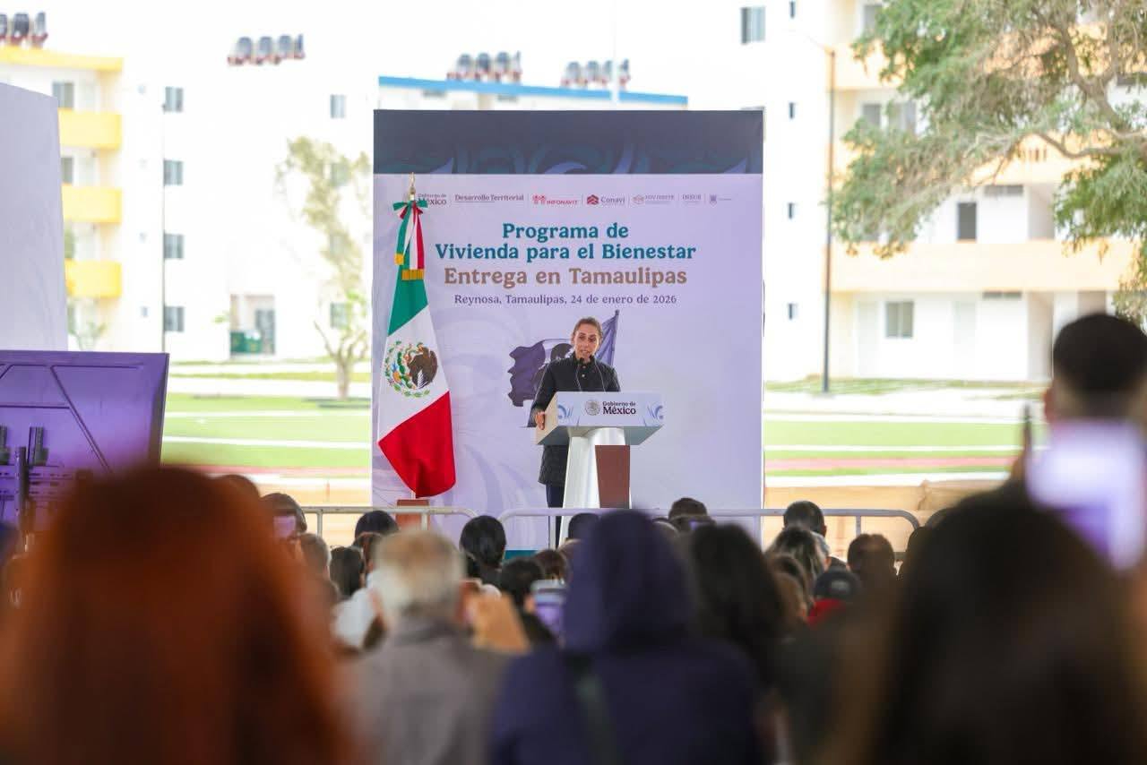 Encabezó Claudia Sheinbaum Pardo entrega de beneficios junto con Américo Villarreal Anaya y Carlos Peña Ortiz