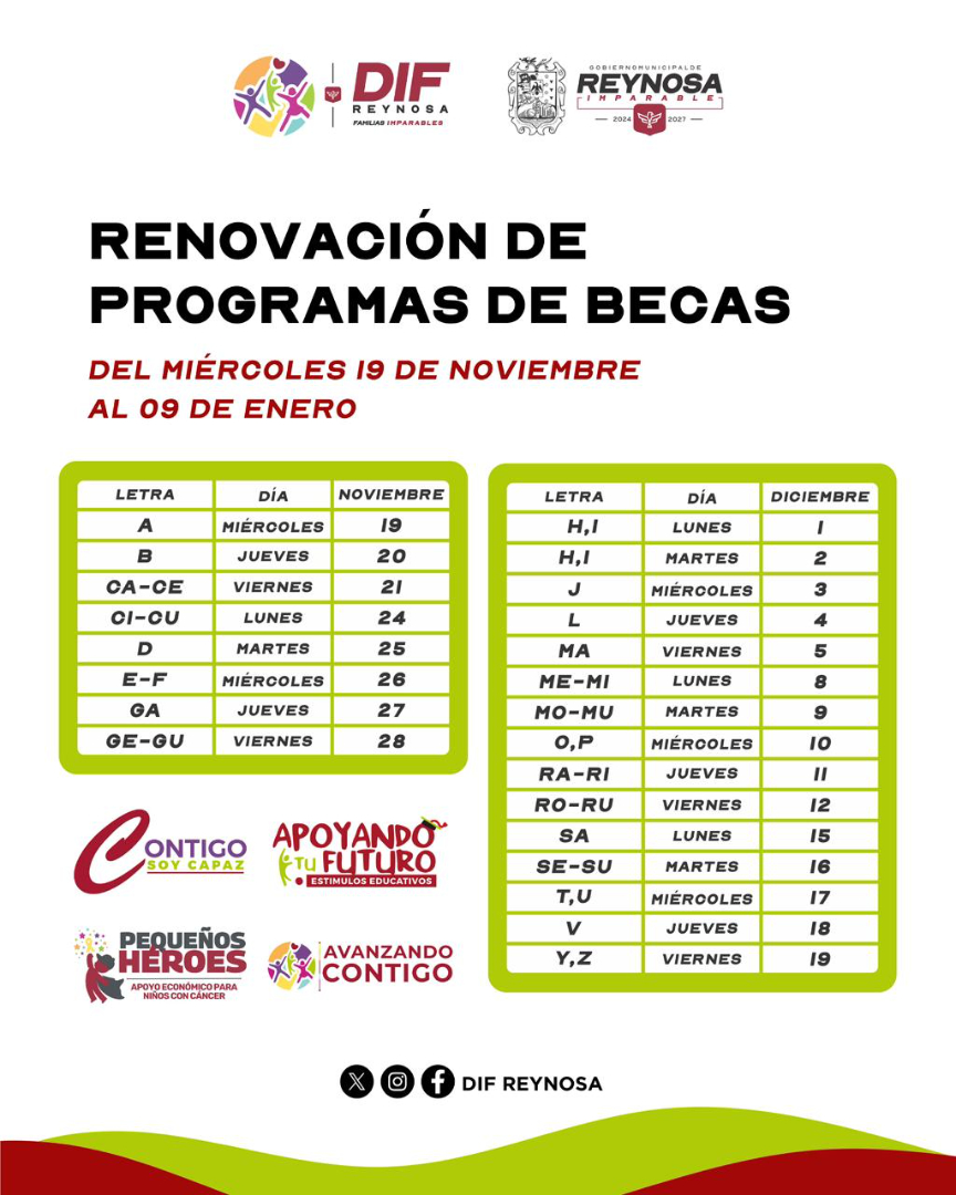 Continúa DIF-Reynosa proceso de renovación de becas