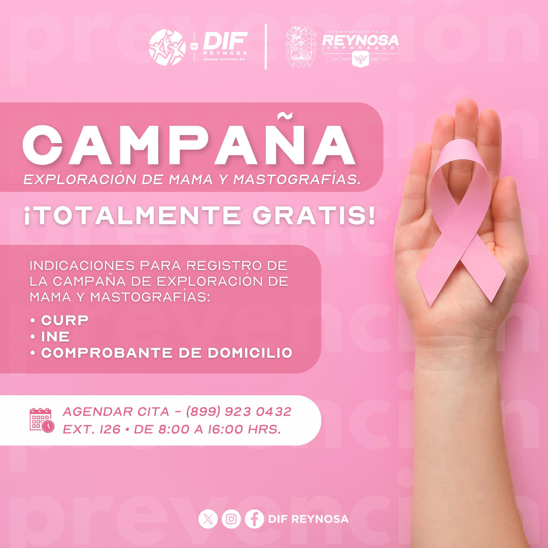 Promueve DIF-Reynosa detección oportuna del cáncer de mama todo el año