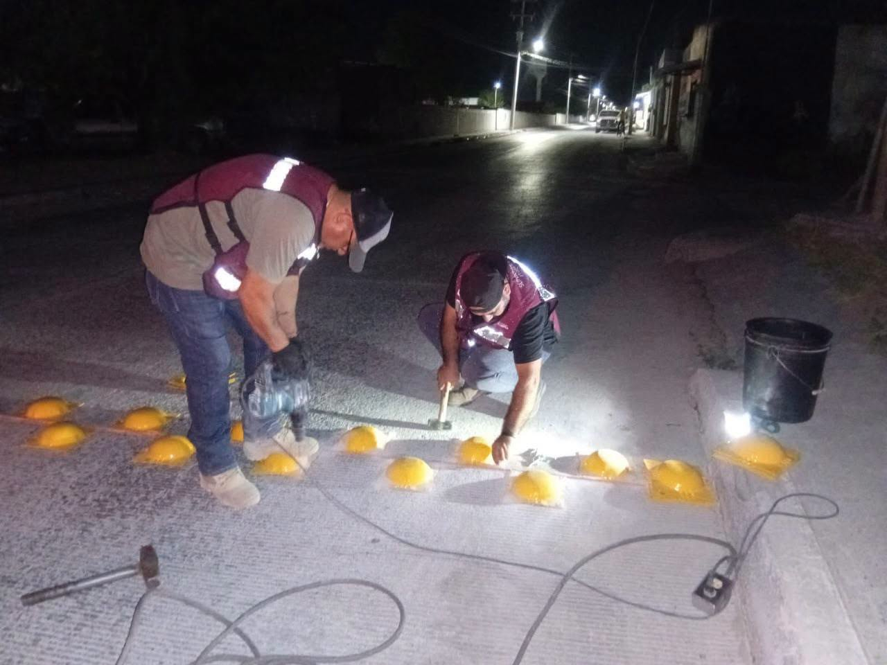 Instaló Gobierno de Reynosa boyas de tráfico para seguridad peatonal