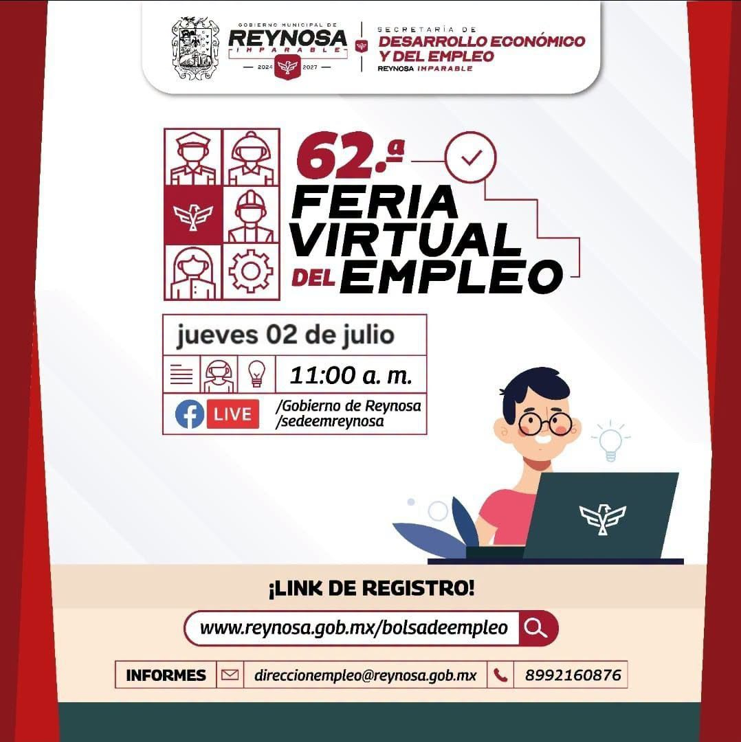 Invita Alcalde Carlos Peña Ortiz a la 62a Feria Virtual del Empleo