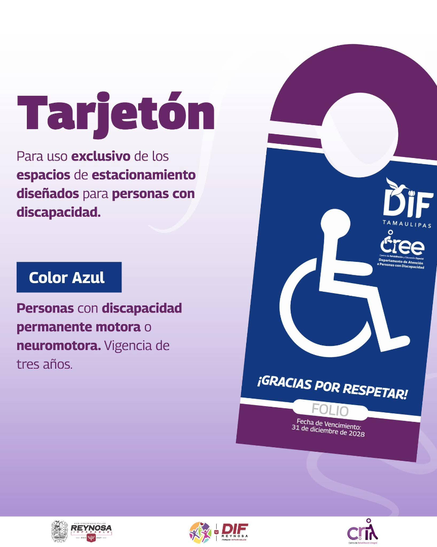 Ofrece DIF-Reynosa a través del CRI trámite del Tarjetón de Discapacidad