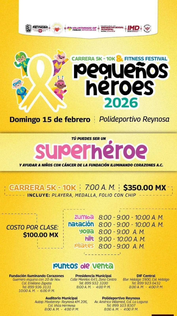 Apoya a Iluminando Corazones en la Carrera 5K-10K & Fitness Festival Pequeños Héroes 2026